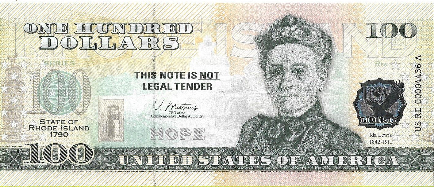 USA 100 Dolarów 2022 Rhode Island Commemorative Dollar