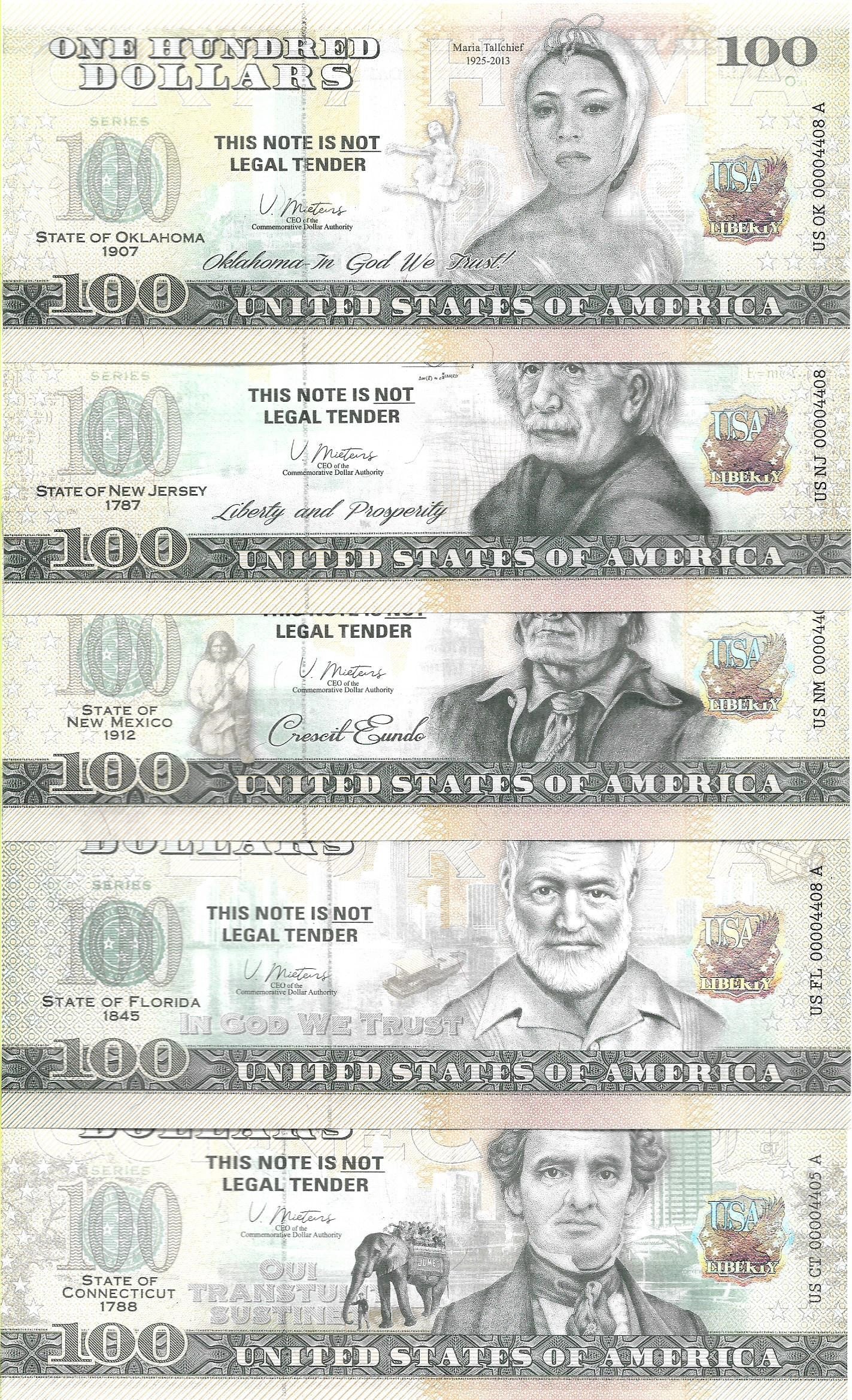 USA 100 Dolarów 2022 Zestaw 50 Sztuk Commemorative Dollar