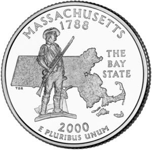 USA 25 centów / ćwiartka 2000  Massachusetts