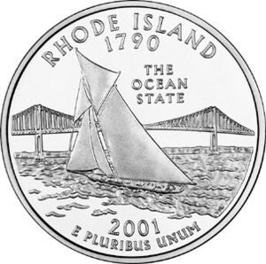 USA 25 centów / ćwiartka 2001  Rhode Island