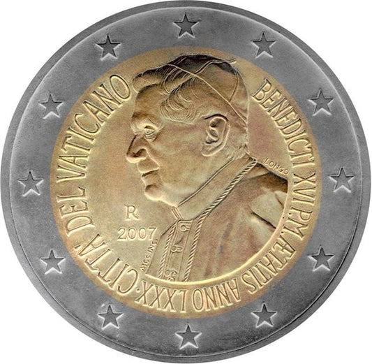 Watykan 2 euro 2007 80 urodziny papieża Benedykta XVI