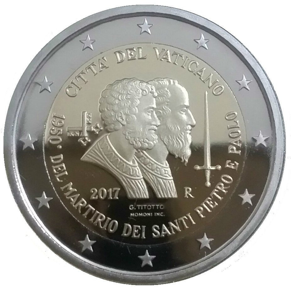 Watykan 2 euro 2017 1950 rocznica męczeństwa świętych Piotra i Pawła