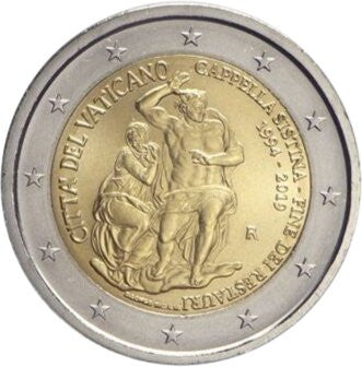 Watykan 2 euro 2019 Zakończenie prac restauratorskich przy Kaplicy Sykstyńskiej
