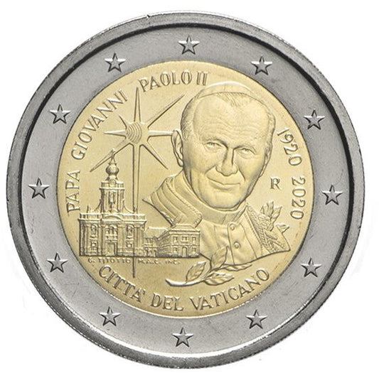 Watykan 2 euro 2020 100 rocznica urodzin Jana Pawła II