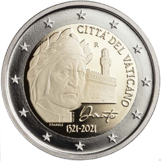Watykan 2 euro 2021 700 rocznica śmierci Dante Alighieri
