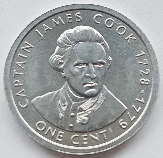 Wyspy Cooka 1 Cent 2003 275 rocznica urodzin Jamesa Cooka
